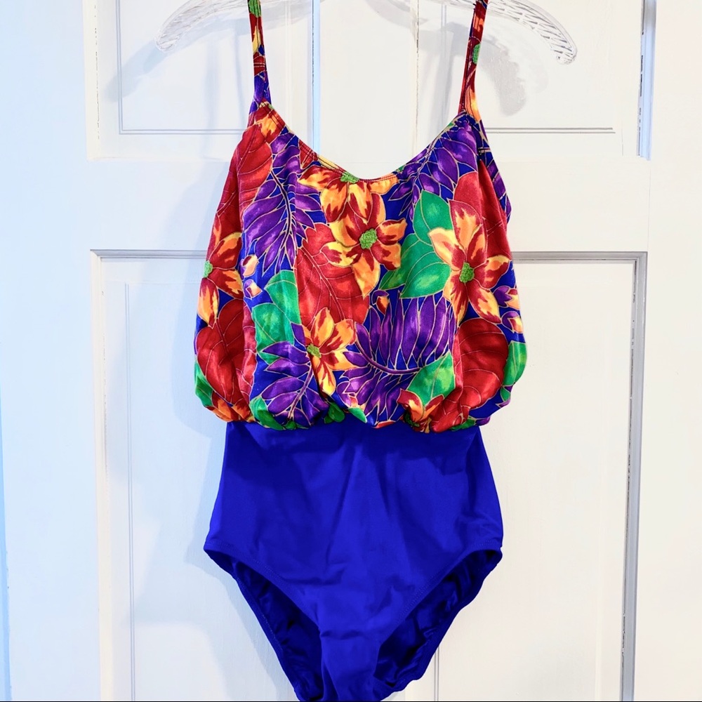 Vintage Floral One Piece Swimsuit